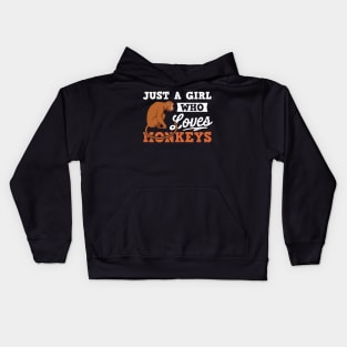 Just A Girl Who Loves Monkeys Kids Hoodie